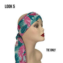 Load image into Gallery viewer, Pull On Flamingo Turban with Tie (wear it 8 different ways!)