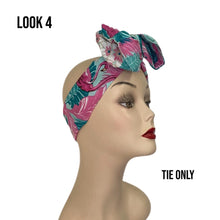 Load image into Gallery viewer, Pull On Flamingo Turban with Tie (wear it 8 different ways!)