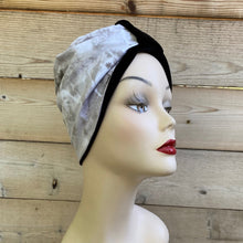 Load image into Gallery viewer, Pull On Black Velvet Reversible Turban with Mask