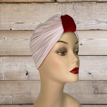 Load image into Gallery viewer, Pull On Red Velvet & White Reversible Turban