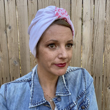 Load image into Gallery viewer, Pull On Pink Leopard & White Turban