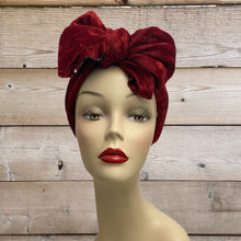 Load image into Gallery viewer, Animal Print Satin & Red Velvet Long Tie Reversible Turban