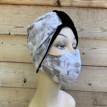 Load image into Gallery viewer, Pull On Black Velvet Reversible Turban with Mask