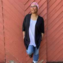 Load image into Gallery viewer, Vintage Style Pink & Grey Plaid Long Tie Turban