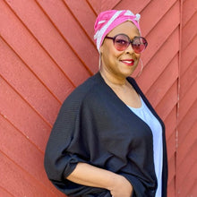 Load image into Gallery viewer, Vintage Style Pink & Grey Plaid Long Tie Turban