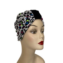 Load image into Gallery viewer, Pull On Neon Leopard & Black Reversible Turban