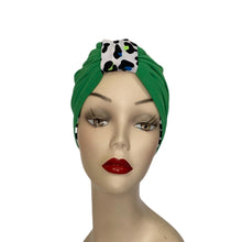 Load image into Gallery viewer, Pull On Neon Leopard & Green Turban