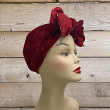 Load image into Gallery viewer, Animal Print Satin & Red Velvet Long Tie Reversible Turban