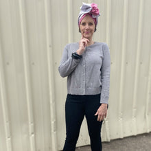 Load image into Gallery viewer, Vintage Style Pink & Grey Plaid Long Tie Turban