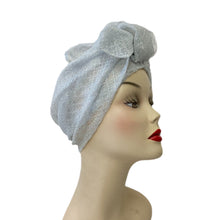 Load image into Gallery viewer, Silver Sparkle Long Tie Turban
