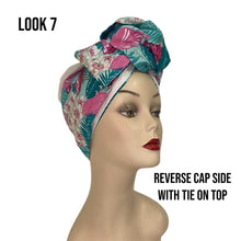 Load image into Gallery viewer, Pull On Flamingo Turban with Tie (wear it 8 different ways!)

