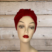 Load image into Gallery viewer, Red Velvet &amp; White Turban
