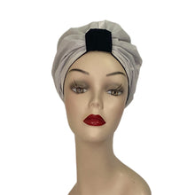 Load image into Gallery viewer, Pull On Black Eyelet Turban
