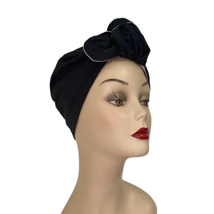 Indigo & Black Hand Dyed Short Tie Reversible Turban